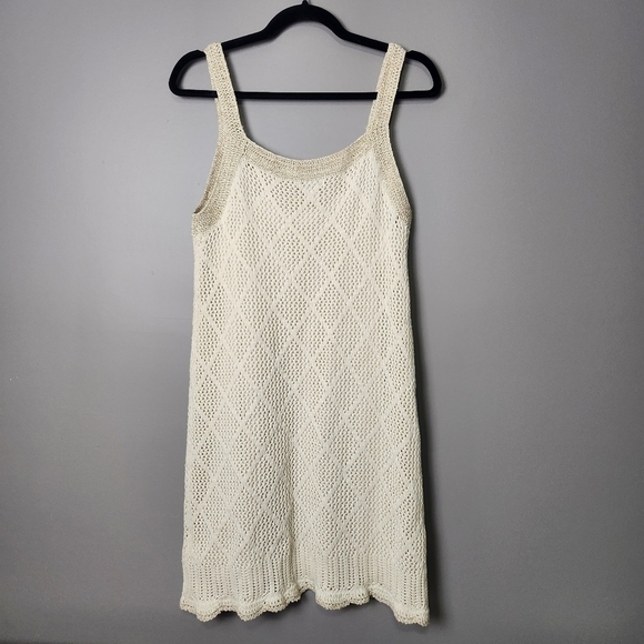 Venus Cream and Gold Crochet Dress Large - Picture 6 of 13
